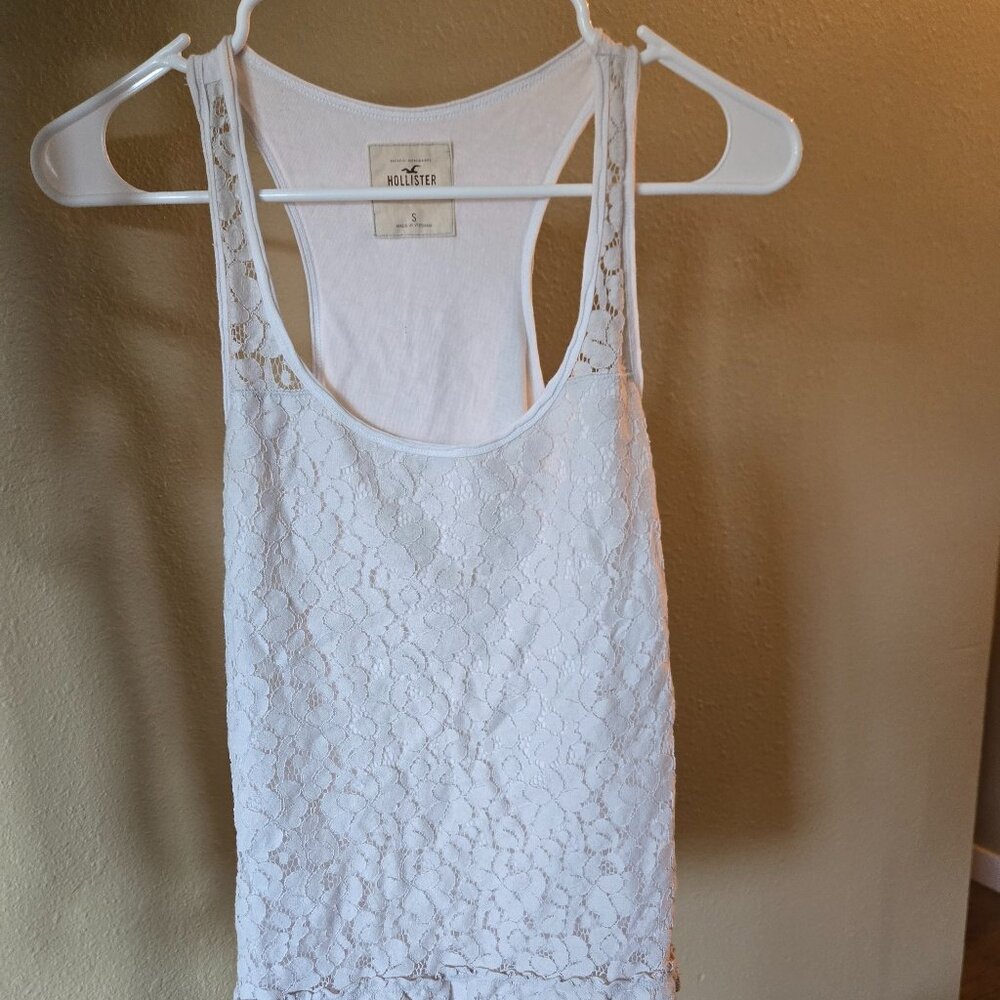 White Hollister tank top (size small)